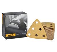 Mirka abrasive sheets Gold sanding paper 93x93mm P80 50 pcs | Compatible with Mirka Delta Sander Ideal for plaster filler chipboard wood varnish surface preparation and finishing tasks