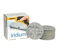 Mirka Iridium Premium Sandpaper Ø 77mm 20H Hook & loop Grit 150, 50 pcs/For sanding paint, putty, primer, wood, steel, mineral materials, plastic.
