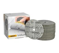 Mirka Iridium Premium Sandpaper Ø 125mm Hook & loop 89-Hole, Grit 80, 100 pcs/For sanding of paint, putty, primer, wood, steel, mineral materials, plastic.