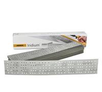 Mirka Iridium Premium Sandpaper 70x400mm and 70x198mm / Center perforated/Hook & loop/Grit 220, 50 pcs/For sanding paint, putty, primer, wood, steel, mineral materials, plastic.