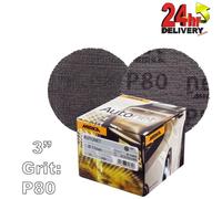 Mirka Autonet 77mm 3" Box 50 Sanding Discs - P80 Grit Abranet