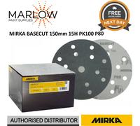 MIRKA BASECUT 15 Hole Hook n Loop Sanding Discs 150mm 6" Sand Paper - BOX OF 100