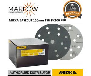 MIRKA BASECUT 15 Hole Hook n Loop Sanding Discs 150mm 6" Sand Paper - BOX OF 100