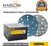 MIRKA BASECUT ABRASIVE HOOK N LOOP DA SANDING DISCS 150MM 6'' 15 HOLE PK100 P600