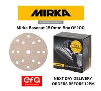 MIRKA BASECUT Sanding Discs 15 Hole Hook n Loop 150mm 6" Sand Paper - BOX OF 100