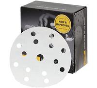 Mirka Basecut White Hook and Loop Hook It 150mm 6 Inch Sanding Discs - Box 50 Abrasive P60 Grit Automotive Refinishing Sandpaper Sanding Discs 15 Hole Vacuum Dust Extraction System