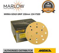 MIRKA GOLD GRIP 150MM 6'' 15 HOLE DA SANDING DISCS PACK OF 100 - P320