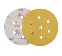 Mirka Gold Hook-It DA Sanding Discs Ø 150mm 6" 80 Grit 6+1 Hole Sander Pads Suited for sanding at high speed and are classed as a highly durable product.