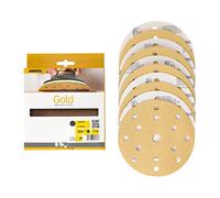 Mirka Gold Universal Sanding Paper Ø 150mm Sanding discs Grip 15-hole, grit P120, 10 pcs/For sanding plaster, filler, chipboard, wood, varnish