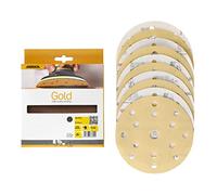 Mirka Gold Universal Sanding Paper Ø 150mm Sanding discs Hook & loop 15-hole, grit P240, 10 pcs/For sanding plaster, filler, chipboard, wood, varnish