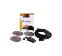 Mirka Roundy Kit Hand Block with dust Extraction Holes/Sanding Block with Hook & Loop incl. 4m Suction Hose & 15 Pieces Mirka Abranet net Sanding Discs with Hook & Loop Ø 150mm grit P120 P180 P240