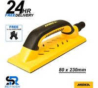 Mirka Handy Sanding Block 80x230mm Ergonomic Hand Sander With Gloves Pair