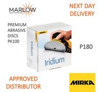 Mirka Iridium Premium Sandpaper Ø 150mm Hook & loop 121-Hole, Grit 180, 100 pcs/For sanding of paint, putty, primer, wood, steel, mineral materials, plastic, glass fibre.