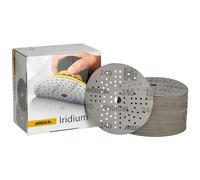 Mirka Iridium Premium Sandpaper Ø 125mm Hook & loop 89-Hole, Grit 240, 100 pcs/For sanding of paint, putty, primer, wood, steel, mineral materials, plastic.