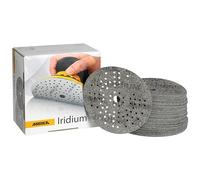 Mirka Iridium Premium Sandpaper Ø 125mm Hook & loop 89-Hole, Grit 40, 50 pcs/For sanding of paint, putty, primer, wood, steel, mineral materials, plastic.