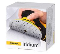 Mirka Iridium Premium Sandpaper Ø 150mm Hook & loop 121-Hole, Grit 240, 100 pcs/For sanding of paint, putty, primer, wood, steel, mineral materials, plastic, glass fibre.