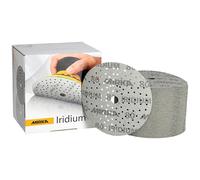 Mirka Iridium Premium Sandpaper Ø 150mm Hook and loop 121-Hole, Grit 80, 100 pcs, For sanding of paint, putty, primer, wood, steel, mineral materials, plastic, glass fibre