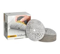Mirka Iridium Premium Sandpaper Ø 5-Inch Hook & Loop, Grit 1000, 50 pcs/for Sanding of Paint, Putty, Primer, Wood, Steel, Mineral Materials, Plastic.