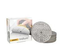 Mirka Iridium Premium Sandpaper Ø 5-Inch Hook & Loop, Grit 240, 50 pcs/for Sanding of Paint, Putty, Primer, Wood, Steel, Mineral Materials, Plastic.