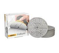 Mirka Iridium Premium Sandpaper Ø 5-Inch Hook & Loop, Grit 320, 50 pcs/for Sanding of Paint, Putty, Primer, Wood, Steel, Mineral Materials, Plastic.