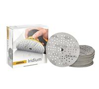 Mirka Iridium Premium Sandpaper Ø 5-Inch Hook & Loop, Grit 400, 50 pcs/for Sanding of Paint, Putty, Primer, Wood, Steel, Mineral Materials, Plastic.