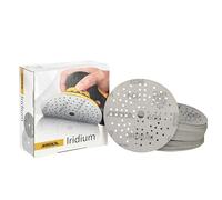 Mirka Iridium Premium Sandpaper Ø 5-Inch Hook & Loop, Grit 600, 50 pcs/for Sanding of Paint, Putty, Primer, Wood, Steel, Mineral Materials, Plastic.