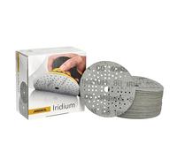 Mirka Iridium Premium Sandpaper Ø 5-Inch Hook & Loop, Grit 80, 50 pcs/for Sanding of Paint, Putty, Primer, Wood, Steel, Mineral Materials, Plastic.