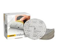 Mirka Iridium Premium Sandpaper Ø 6-Inch Hook & Loop, Grit 1000, 50 pcs/for Sanding of Paint, Putty, Primer, Wood, Steel, Mineral Materials, Plastic.