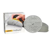 Mirka Iridium Premium Sandpaper Ø 6-Inch Hook & Loop, Grit 150, 50 pcs/for Sanding of Paint, Putty, Primer, Wood, Steel, Mineral Materials, Plastic.