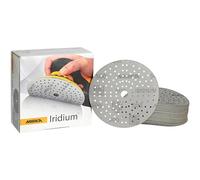 Mirka Iridium Premium Sandpaper Ø 6-Inch Hook & Loop, Grit 500, 50 pcs/for Sanding of Paint, Putty, Primer, Wood, Steel, Mineral Materials, Plastic.