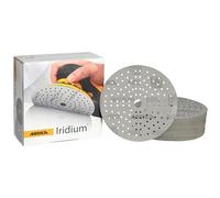 Mirka Iridium Premium Sandpaper Ø 6-Inch Hook & Loop, Grit 600, 50 pcs/for Sanding of Paint, Putty, Primer, Wood, Steel, Mineral Materials, Plastic.