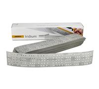Mirka Iridium Premium Sandpaper 70x400mm and 70x198mm / Center perforated / Grip / Grit 120, 50 pcs / For sanding paint, putty, primer, wood, steel, mineral materials, plastic.