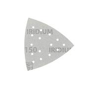 Mirka Iridium Sanding Triangle Premium Sandpaper 93x93x93mm 15-Hole Hook & loop, Grit 150, 50 pcs/For sanding paint, putty, primer, wood, steel, mineral materials, plastic.