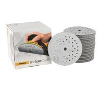 Mirka Iridium Soft sanding discs Ø 125 mm/grit P400 / Hook & Loop Multifit / 20 pieces/foam-based abrasive for precise dry sanding, clear coat sanding, finish