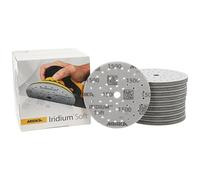 Mirka Iridium Soft sanding discs Ø 150 mm/grit P1500 / Hook & Loop Multifit / 20 pieces/foam-based abrasive for precise dry sanding, clear lacquer sanding, finish