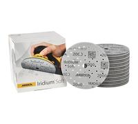 Mirka Iridium Soft sanding discs Ø 150 mm/grit P2000 / Hook & Loop Multifit / 20 pieces/foam-based abrasive for precise dry sanding, clear lacquer sanding, finish