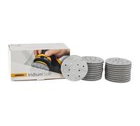 Mirka Iridium Soft sanding discs Ø 77 mm/grit P400 / Hook & Loop Multifit / 20 pieces/foam-based abrasive for precise dry sanding, clear coat sanding, finish