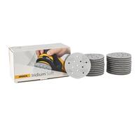 Mirka Iridium Soft sanding discs Ø 77 mm/grit P600 / Hook & Loop Multifit / 20 pieces/foam-based abrasive for precise dry sanding, clear lacquer sanding, finish