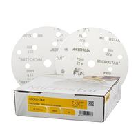 Mirka Microstar General Purpose Abrasive P800 150mm Discs - x 50 - For Finising & Denting - Dry Use Only - Designed For Matting & Paint Rectification Of Top- And Clear Coat Applications