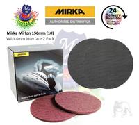 Mirka Mirlon VF Scotch 150mm (10) Full Box with Interface Pad 4mm - 2 Pack