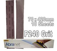 Mirka P240 Grit Abranet Abrasive Hook-it Sanding Strips Pack of 10 70mm x 420mm P240 Grit 70x420mm dust free, this results in a very uniform scratch pattern leaving an ultra smooth finish