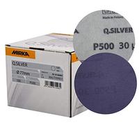 Mirka Q.Silver Box 100 Plain Hook'N'Loop HookIt Sanding Discs - 77mm (3") P500 Grit Automotive Refinishing Sandpaper Sanding Discs Solid Detailing System
