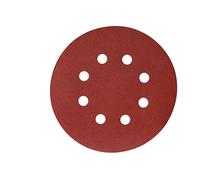 Mirka Red Abrasive paper Sanding discs Ø 125 mm / Grip fastening / 8-hole / grit P240 / 5 pieces / for sanding wood, metal and plastic