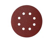 Mirka Red Abrasive paper Sanding discs Ø 125 mm/Hook & loop fastening / 8 holes/grit P60 / 5 pieces/for sanding wood, metal and plastic
