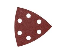 Mirka Red Delta Sander Sanding Paper Wood Sanding Triangles Grip / 93x93x93 mm / hook and loop fastener / 6-hole / grit P80 / 5 pieces / for sanding wood, metal and plastic