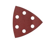 Mirka Red Delta Sander Sanding Paper Wood Sanding Triangles Hook & loop / 93x93x93 mm/Hook & Loop Adhesion / 6-hole/grit P120 / 5 pieces/for sanding wood, metal and plastics