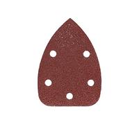 Mirka Red Delta Sanding Paper Wood Sanding Triangles Hook & Loop / 100x140x140mm / Hook & Loop Adhesion / 5-hole/grit P40 / 5 pieces/for sanding wood, metal and plastic