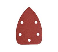 Mirka Red Delta Sanding Paper Wood Sanding Triangles Hook & Loop / 100x140x140mm / Hook & Loop Adhesion / 5-hole/grit P180 / 5 pieces/for sanding wood, metal and plastic