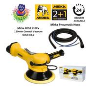 Mirka ROS2 610CV 150mm Central Vacuum Orbit 10,0 + Mirka Pneumatic Hose