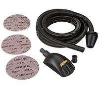 Mirka Roundy Kit Hand Block with dust Extraction Holes/Sanding Block with Hook & Loop incl. 4m Suction Hose & 15 Pieces Mirka Abranet net Sanding Discs with Hook & Loop Ø 150mm grit P120 P180 P240